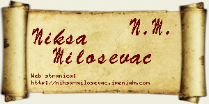 Nikša Miloševac vizit kartica
